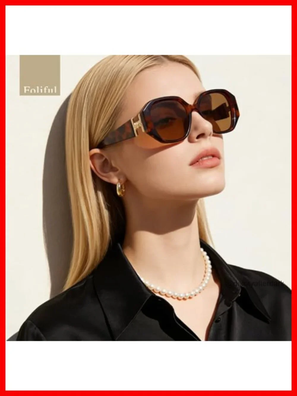 Oversized Polarized Square Frame Sunglasses UV Protection Women Trendy